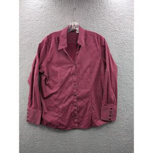 Eddie Bauer Women's XL Red Button Up Collared Wrinkle Resistant Blouse